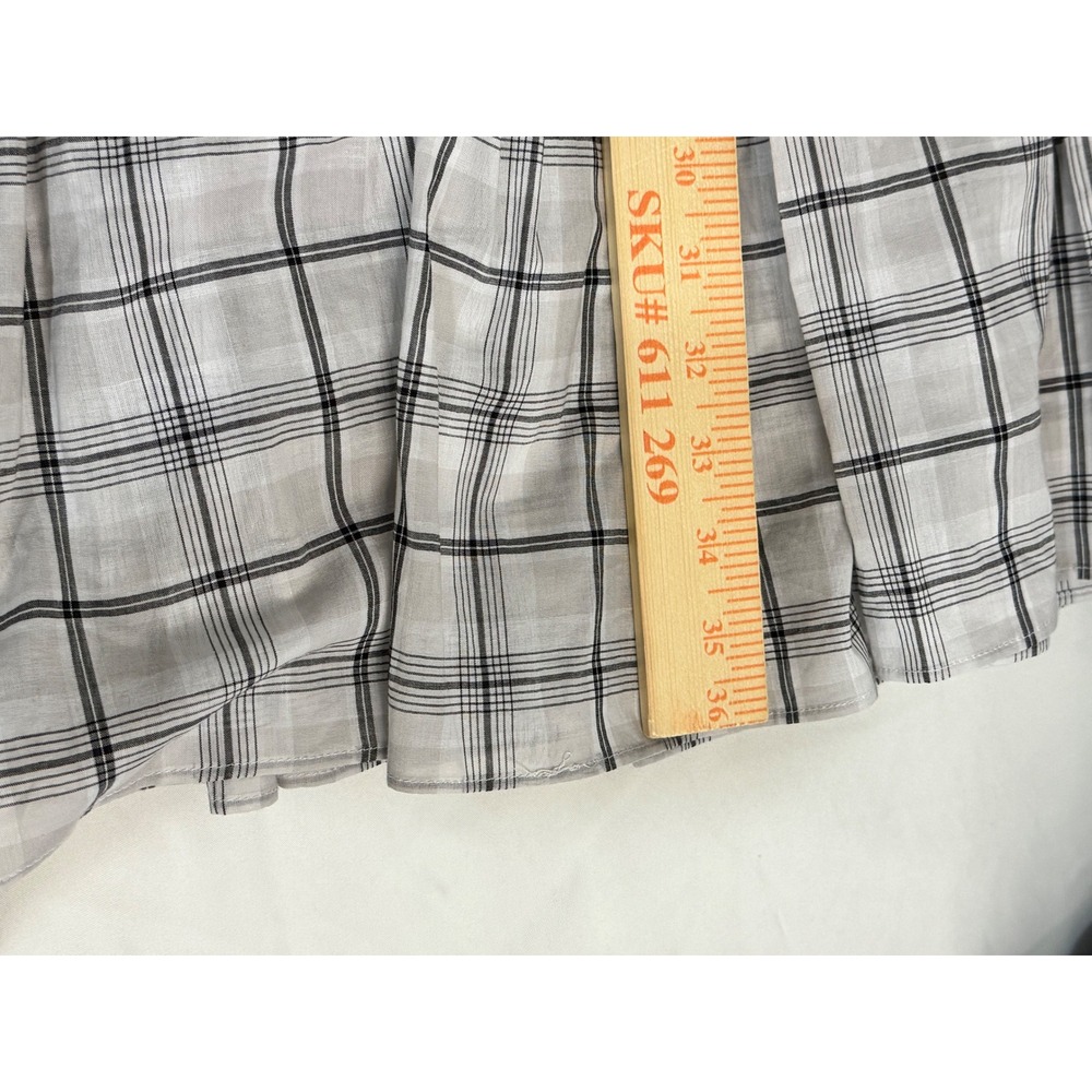 J.Crew Re-Imagined Plaid Tiered Wrap Mini Dress Grey Black Womens Small‎ - Picture 9 of 10